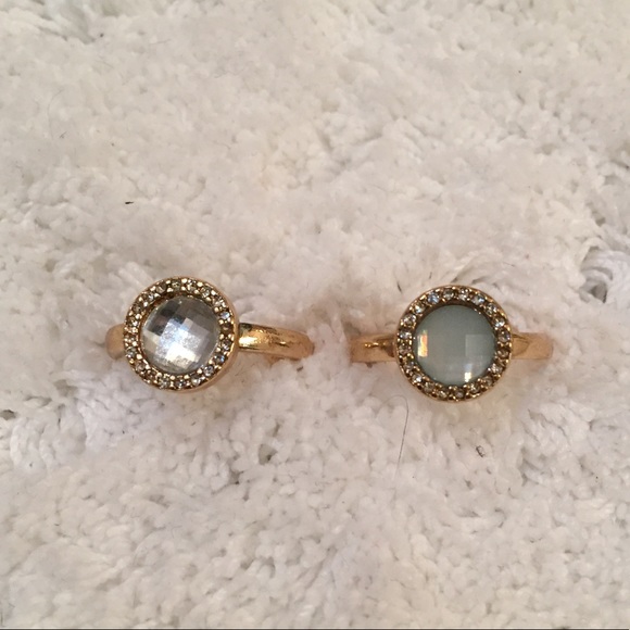 Gold Pave Halo Ring - Clear - Picture 2 of 7